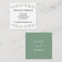 Sage Greenery Wedding Website Card, Botanical