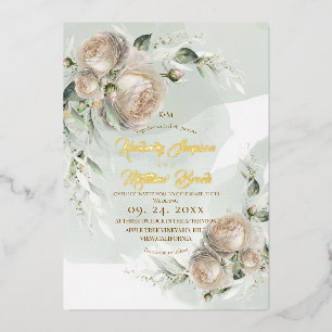 Sage Greenery White Rose Wedding