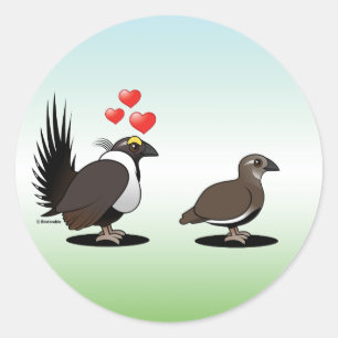 Sage Grouse Love Classic Round Sticker