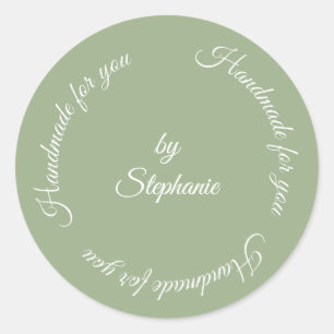 Sage handmade for you  classic round sticker