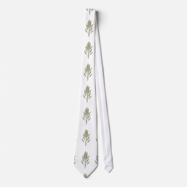 Sage herb botanical plant greenery Kitchen Tie (Front)