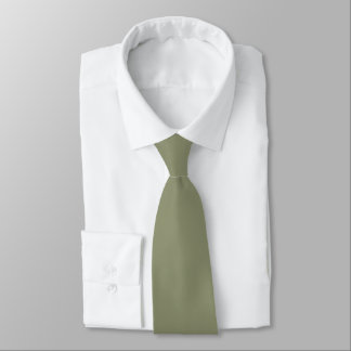 Sage Herb Plant Green Mid Century Solid Colour Tie