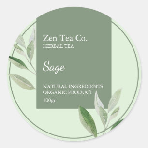 Sage Herbal Tea Business Label