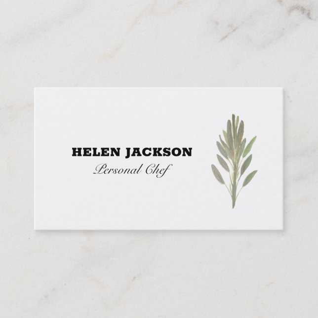 Sage Herbs Culinary Chef Catering Business Card (Front)