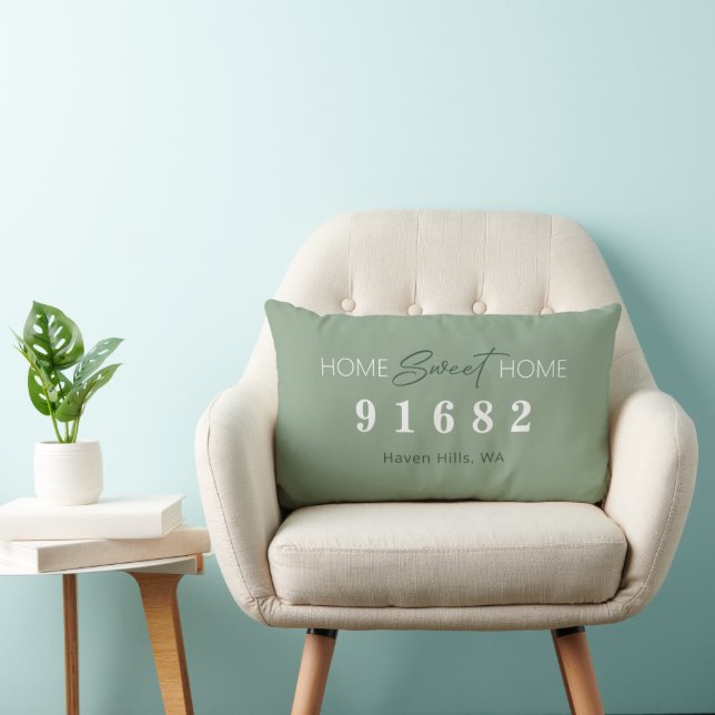 Sage Home Sweet Home Zip Code Lumbar Cushion (Chair)