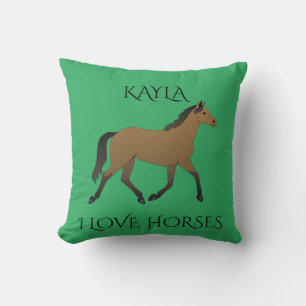 SAGE HORSE PERSONALIZED THROW PILLOW. CUSHION