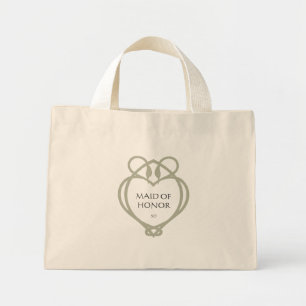 Sage Irish Celtic Swan Maid of Honour Initials Mini Tote Bag
