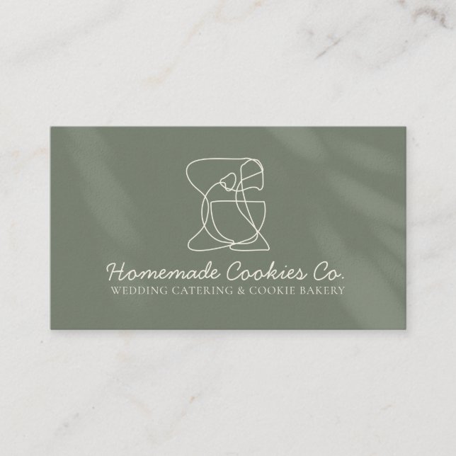 Sage Ivory Homemade Food Bakery Cooker Business Card (Front)
