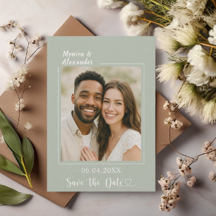 Sage ivory photo wedding luxury Save the Date