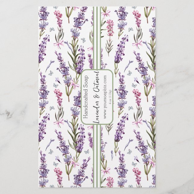 Sage & Lavendar Soap Wrap Paper Sheet (Front)