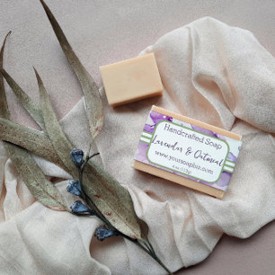 Sage & Lavendar Watercolor Soap Label Wrap Around Invitation Belly Band