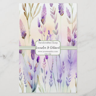 Sage & Lavendar Watercolor Soap Wrap Paper Sheet