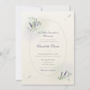 Sage Lavender Botanical Baby Shower Invitation