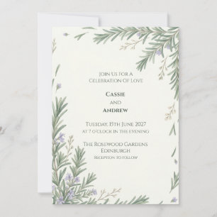 Sage Lavender Botanical Wedding Invitation