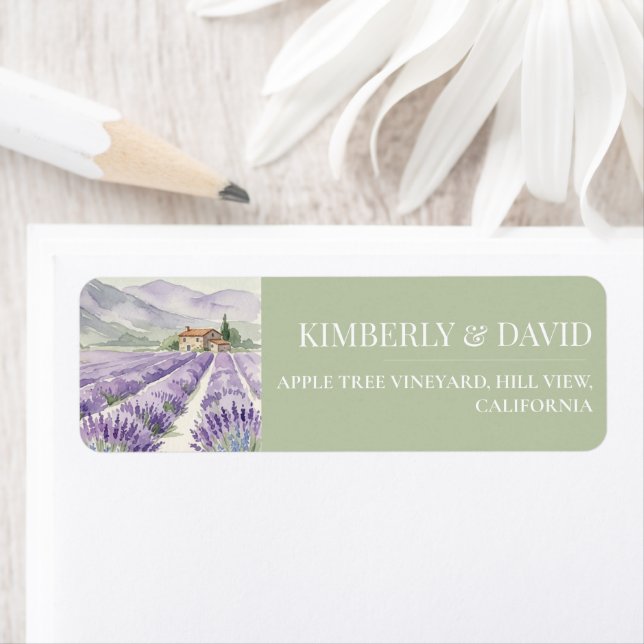 Sage & Lavender  Wedding Label (Insitu)