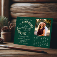 Sage Leaves Emerald Green Photo & Calendar Wedding