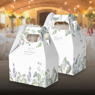 Sage Lilac Greenery Foliage Wedding Favour Box