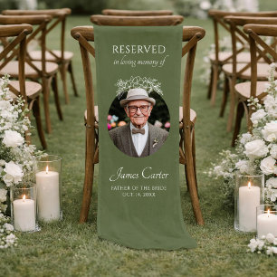 Sage Linen Wedding Memorial Father Of The Bride Short Table Runner