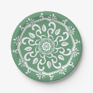 Sage Mandala Paper Plate