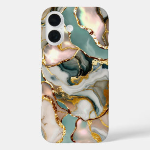 Sage Marble Phone Case Gold Abstract Luxury