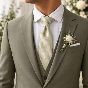 Sage Marble Watercolor Tie