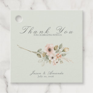 Sage Meadow Botanical Wedding Favour Tag