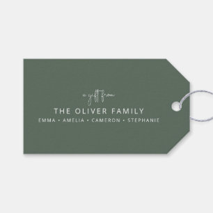 Sage Minimal Personalised A Gift From Family Name  Tags