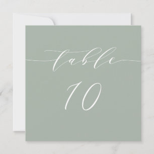 SAGE Minimal Table Number Card Reception Seating