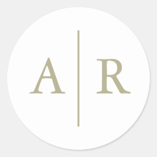 Sage Minimalist Elegant Envelope Seal, Classic Round Sticker