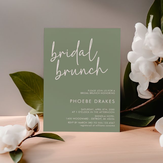 Sage Minimalist Script Bridal Brunch Invitation (Creator Uploaded)