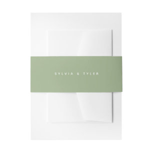 Sage Minimalist Typography Names Invitation Belly Band