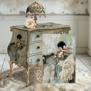 Sage Mint Romance, Elegant Portrait Floral Blossom Tissue Paper