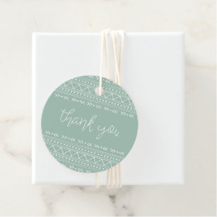 Sage Modern Boho Thank You Favour Tags