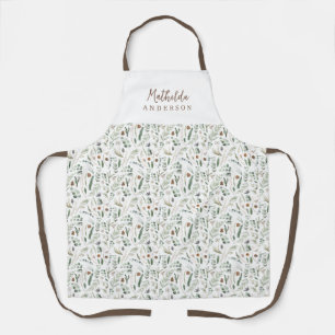 Sage modern minimal botanical elegant personalized apron