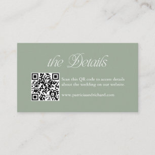 Sage Modern QR Code Wedding Website Card
