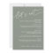 SAGE Modern Wedding Dinner Menu 5x7