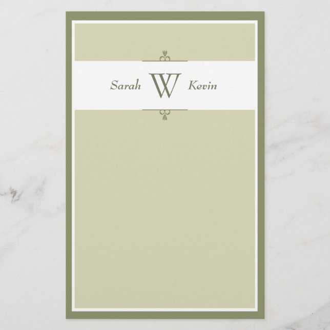 Sage Monogram stationery (Front)
