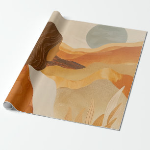 Sage Moon Boho Desert Hills Terracotta Landscape Wrapping Paper