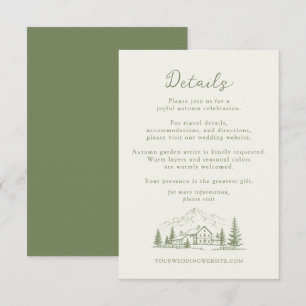 Sage Mountain Wedding Details Enclosure Card