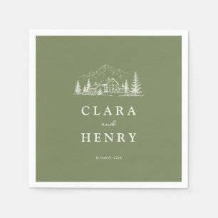 Sage Mountain Wedding Napkins