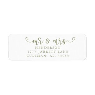 Sage  Mr & Mrs Return Address Label