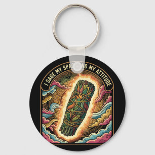 Sage My Space and My Attitude Smudging Cleansing A Key Ring