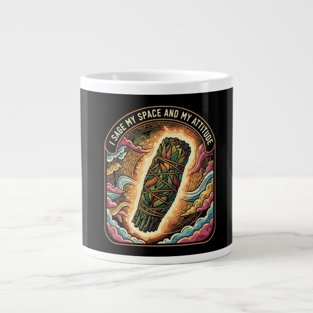 Sage My Space and My Attitude Smudging Cleansing A Large Coffee Mug (Front)