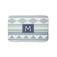 Sage & Navy Blue Monogram Native American Pattern
