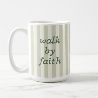 Sage Neutral Stripe Bible Verse Lettering Cosy Coffee Mug