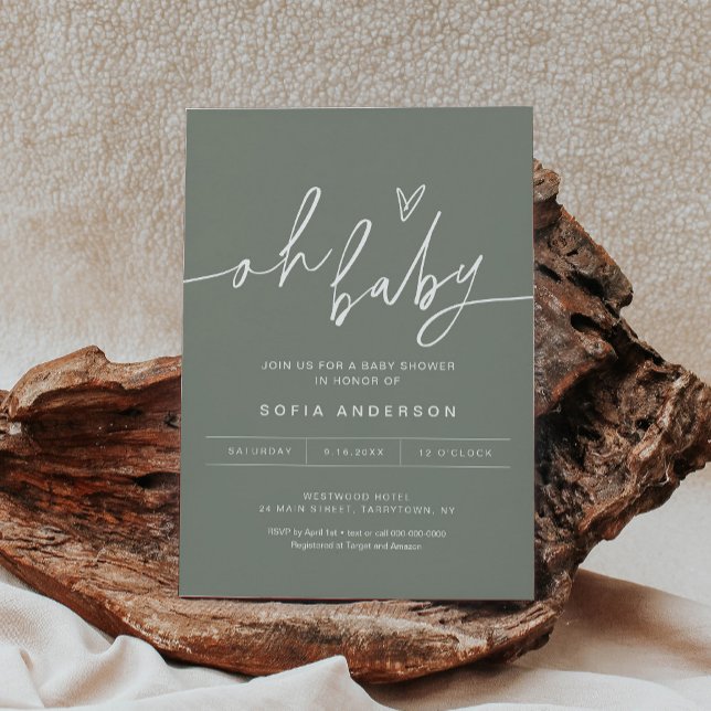 SAGE Oh Baby Shower Invitation - Gender Neutral (Creator Uploaded)