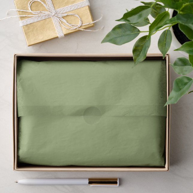 Sage Olive Green Solid Colour  Tissue Paper (Gift)