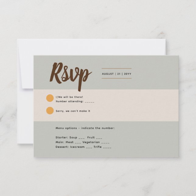 Sage Olive RSVP to match Rustic Fall Invitations (Front)