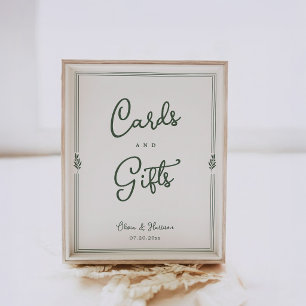 Sage Olive Wedding Cards And Gifts Table Sign