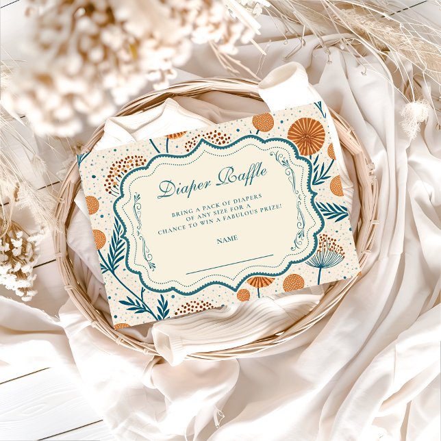 Sage Orange Botanical Diapper Raffle Enclosure Card (Creator Uploaded)